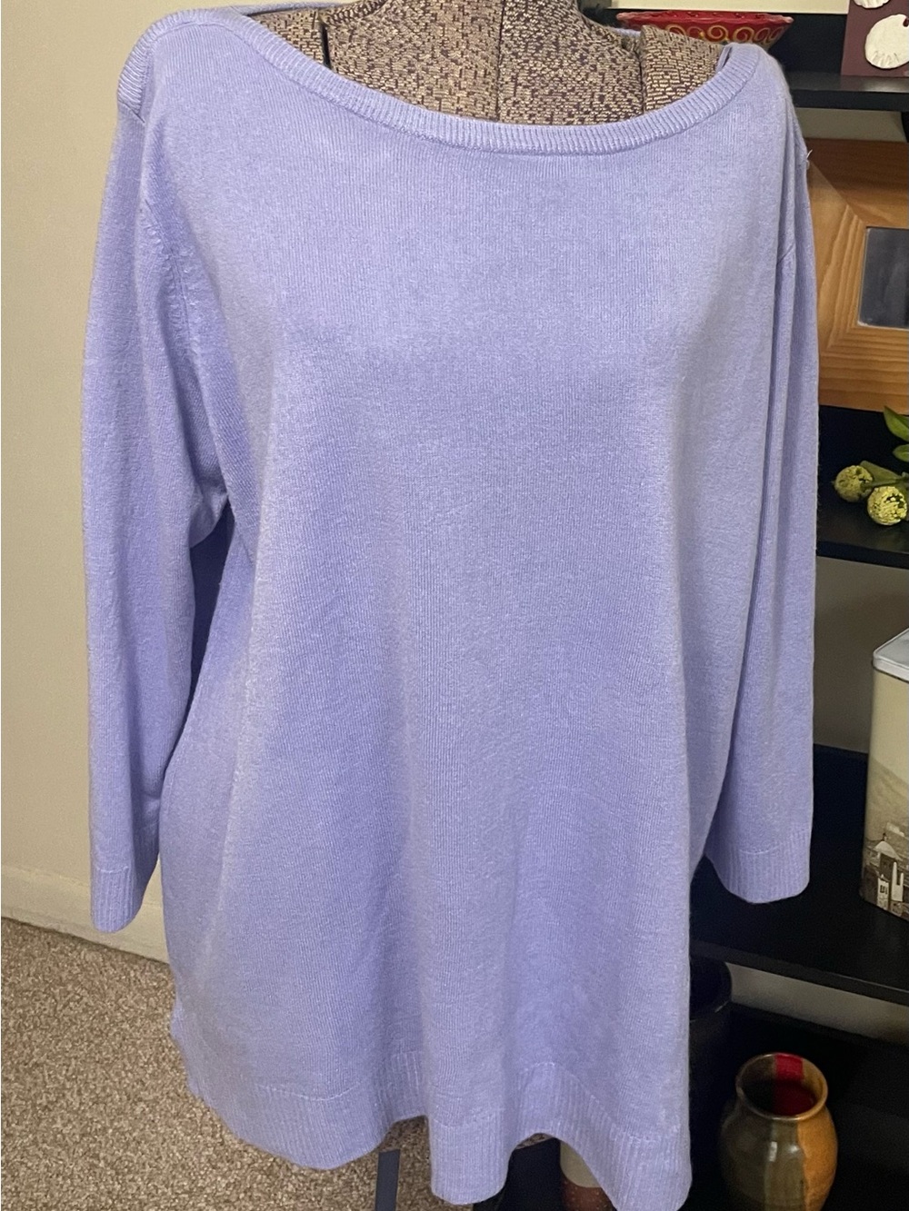 Carolyn Taylor Lavender Boatneck Knit Pullover